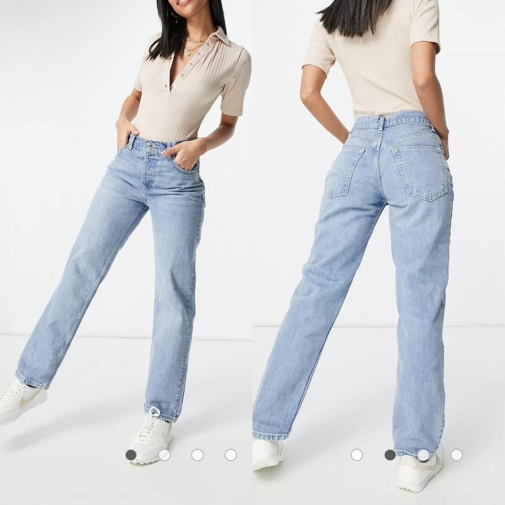 ASOS Straight Leg  High Rise Jeans in lightwash  Size 28/32